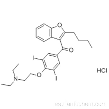 Metanona, (57187193,2-butil-3-benzofuranil) [4- [2- (dietilamino) etoxi] -3,5-diyodofenil] -, clorhidrato (1: 1) CAS 19774-82-4